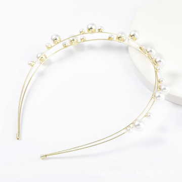 2022 Girl Hair Accessories Bridal Pearl Hairbands New Fashion Jewelry Big Headband Hoop